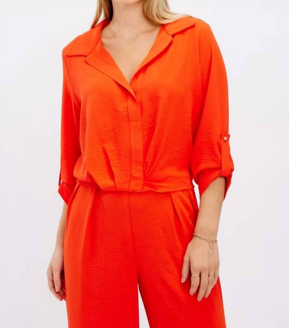 NEW FRANK LYMAN woven top in orange